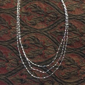 Sterling silver triple strand necklace